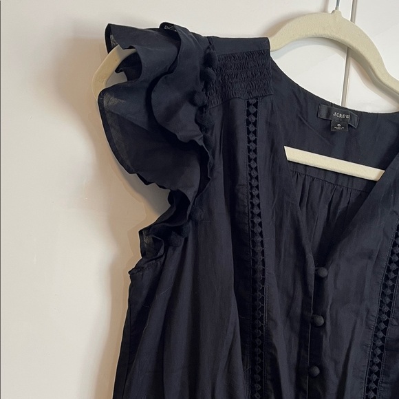 NWOT J. Crew 100% Cotton Maxi Dress Embroidered Pockets Lined, Size 6 - Picture 4 of 13